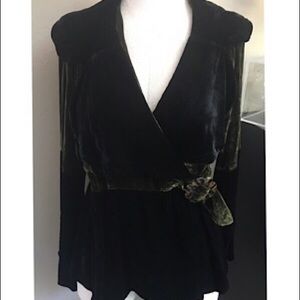 Velvet wrap top